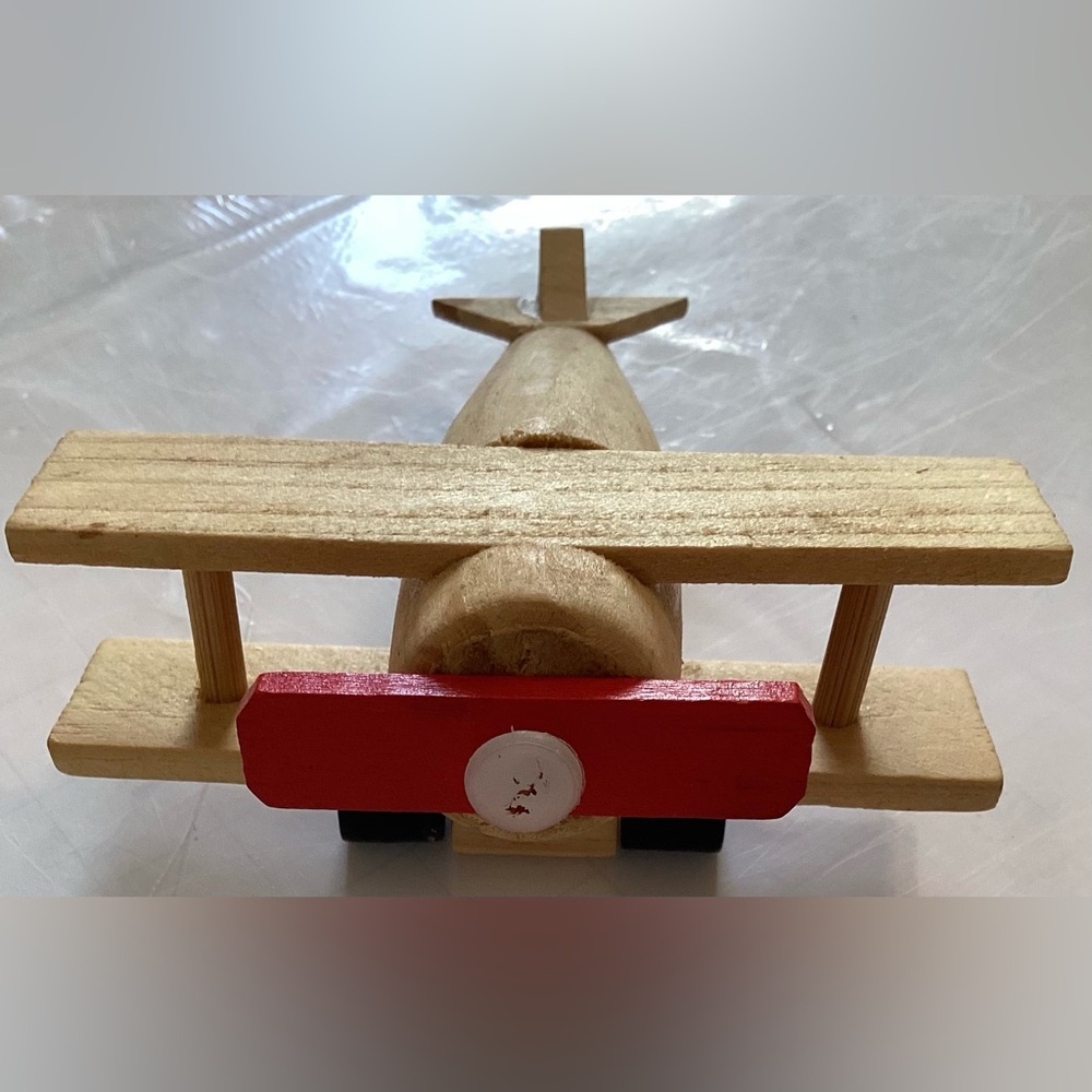 VTG Don Mechanics Wooden Airplane Toy 1990s Wood Craft
